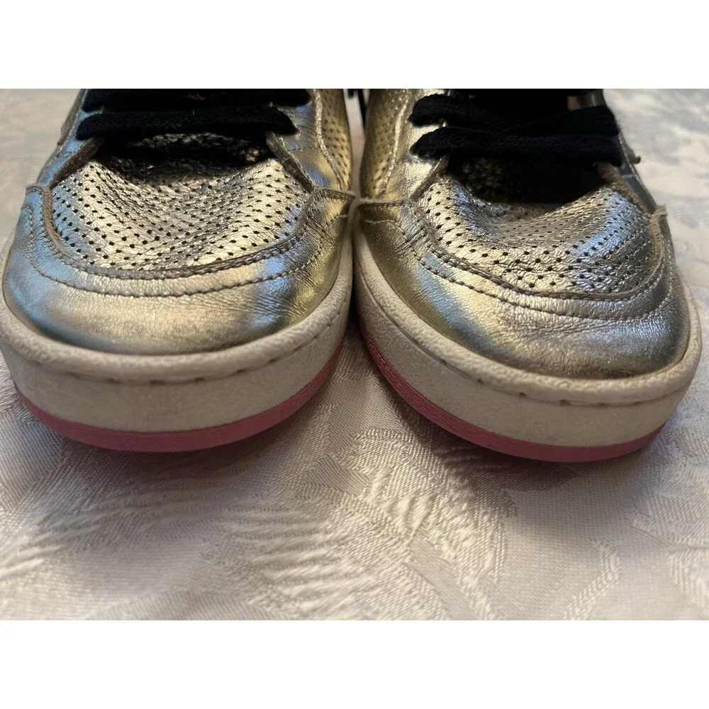 Golden Goose Gold Ballstars Leather Gold with Pink Trim  Size 37/7 - Picture 12 of 13